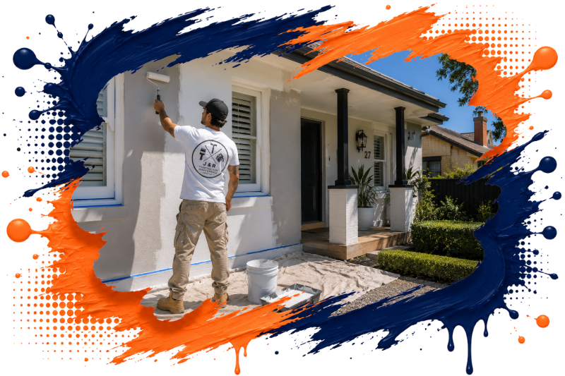 J&R painter at work on a Cessnock home exterior