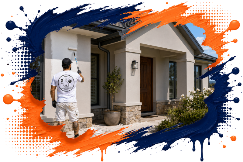 J&R painter at work on a Hunter Valley home exterior
