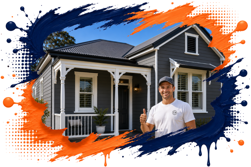 J&R painter at work on a Kurri Kurri home exterior